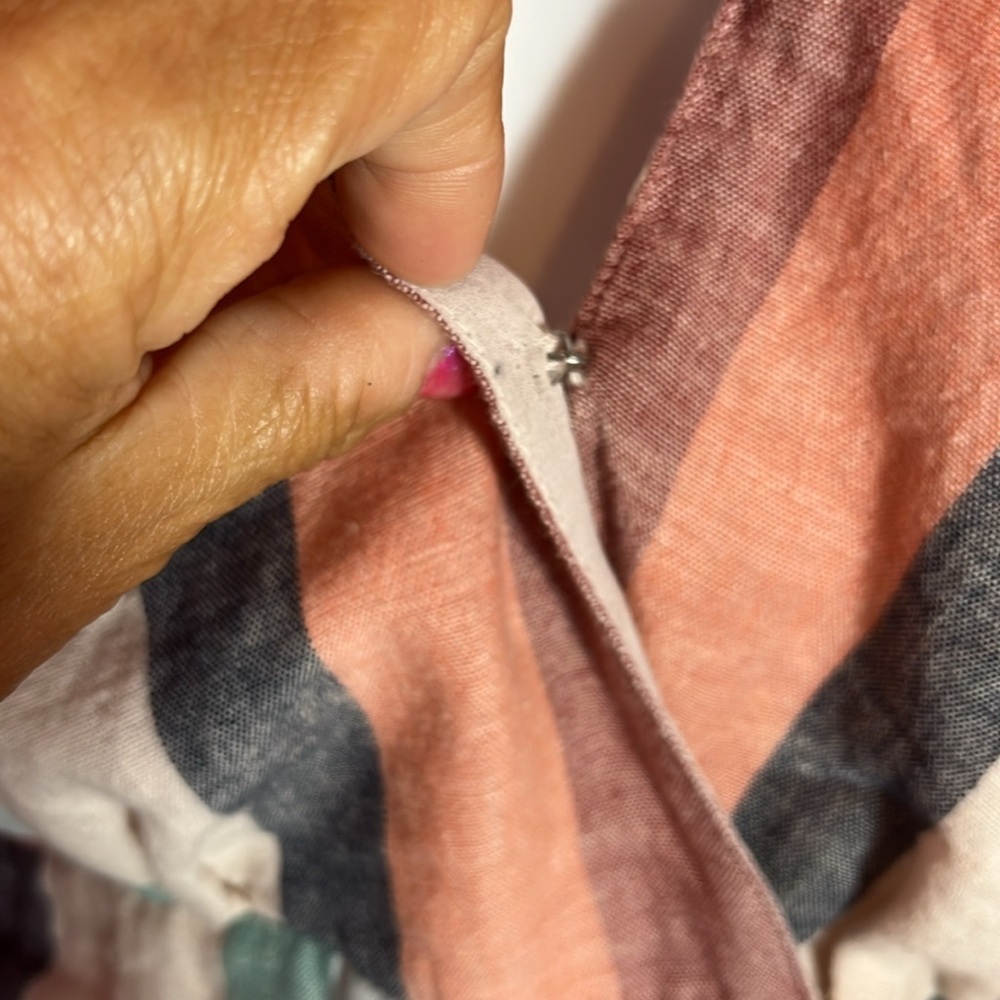 Striped cotton/linen halter mini - Picture 3 of 7